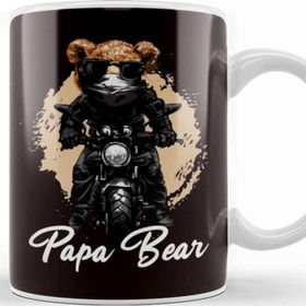 Baskı Dükkanı Papa Biker Bear Dad Daddy Poppa Stepdad Husband Father Kupa