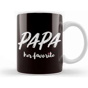 Baskı Dükkanı Papa Her Favorite Dad Husband Daughter Daddy Poppa Father Kupa