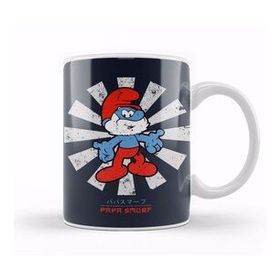 Baskı Dükkanı Papa Smurf Retro Japanese Kupa