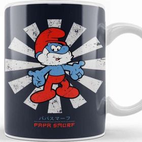 Baskı Dükkanı Papa Smurf Retro Japanese Kupa