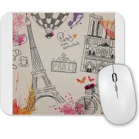 Baskı Dükkanı Paris Eyfel Kulesi Uçan Balon Mouse Pad