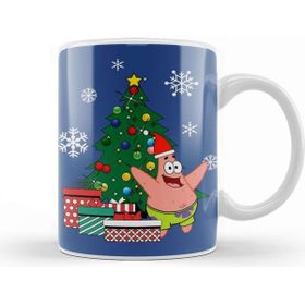 Baskı Dükkanı Patrick Star Around The Christmas Tree Spongebob Kupa