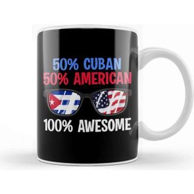 Baskı Dükkanı Patriotic 50% Cuban 50% American 100% Awesome Kupa