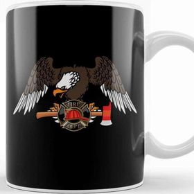 Baskı Dükkanı Patriotic Firefighter Eagle Fire Department Kupa