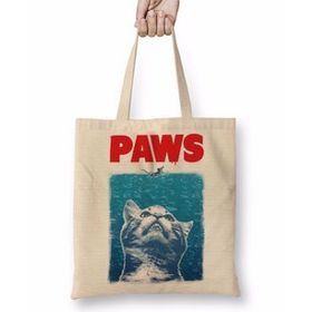 Baskı Dükkanı Paws Jaws Horror Korku Film Movie Spielberg Crossover Bez Kadın Günlük Çanta