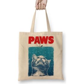 Baskı Dükkanı Paws Jaws Horror Korku Film Movie Spielberg Crossover Bez Kadın Günlük Çanta