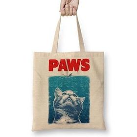 Baskı Dükkanı Paws Jaws Horror Korku Film Movie Spielberg Crossover Bez Kadın Günlük Çanta