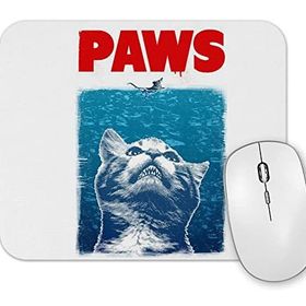 Baskı Dükkanı Paws Jaws Horror Korku Film Movie Spielberg Crossover Mouse Pad