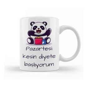 Baskı Dükkanı Pazartesi Kesin Diyete Başlıyorum Kupa