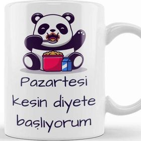Baskı Dükkanı Pazartesi Kesin Diyete Başlıyorum Kupa