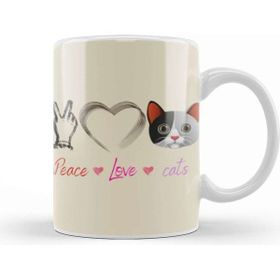 Baskı Dükkanı Peace Love Cats Awesome Gift Fashion Peace Love Cats Funny Summer Female Kupa