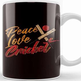Baskı Dükkanı Peace Love Cricket Player Cricketer Bat Ball Game Kupa