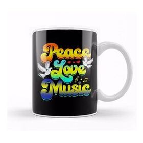 Baskı Dükkanı Peace Love Music Rave Festival Musical Hippie Kupa
