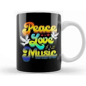 Baskı Dükkanı Peace Love Music Rave Festival Musical Hippie Kupa