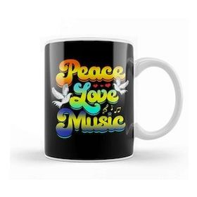 Baskı Dükkanı Peace Love Music Rave Festival Musical Hippie Kupa