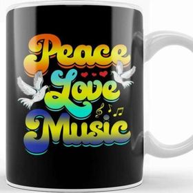 Baskı Dükkanı Peace Love Music Rave Festival Musical Hippie Kupa