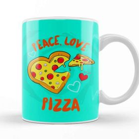 Baskı Dükkanı Peace Love Pizza Kupa