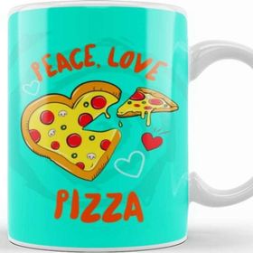 Baskı Dükkanı Peace Love Pizza Kupa
