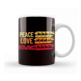 Baskı Dükkanı Peace Love Rowing Rowboat Water Sports Sculling Paddling Kupa