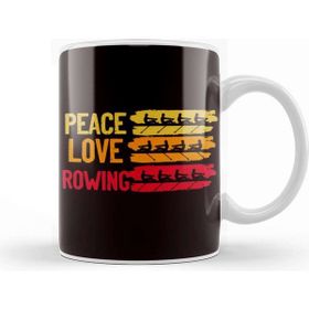 Baskı Dükkanı Peace Love Rowing Rowboat Water Sports Sculling Paddling Kupa