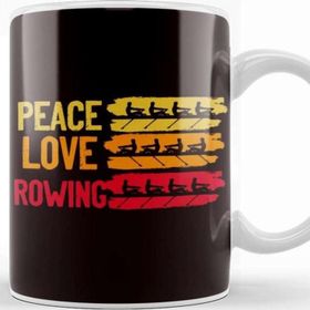 Baskı Dükkanı Peace Love Rowing Rowboat Water Sports Sculling Paddling Kupa