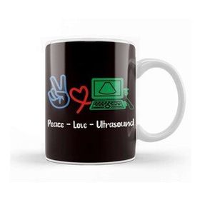 Baskı Dükkanı Peace Love Ultrasound Sonography Echography Doctor Hospital Kupa