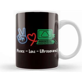 Baskı Dükkanı Peace Love Ultrasound Sonography Echography Doctor Hospital Kupa