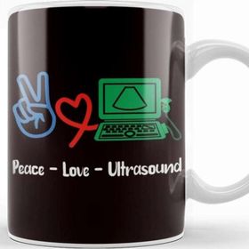 Baskı Dükkanı Peace Love Ultrasound Sonography Echography Doctor Hospital Kupa