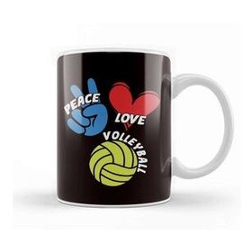 Baskı Dükkanı Peace Love Volleyball Player Game Team Coach Setter Training Kupa