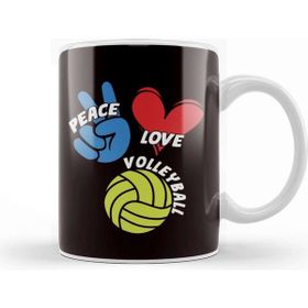 Baskı Dükkanı Peace Love Volleyball Player Game Team Coach Setter Training Kupa