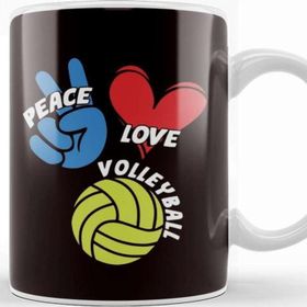 Baskı Dükkanı Peace Love Volleyball Player Game Team Coach Setter Training Kupa