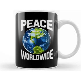 Baskı Dükkanı Peace Worldwide Mother Earth Pacifist Hipster Kupa