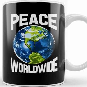 Baskı Dükkanı Peace Worldwide Mother Earth Pacifist Hipster Kupa