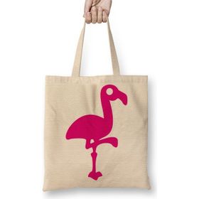 Baskı Dükkanı Pembe Yavru Flamingo 2 Bez Kadın Günlük Çanta