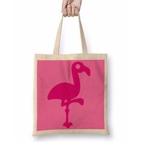 Baskı Dükkanı Pembe Yavru Flamingo Bez Kadın Günlük Çanta