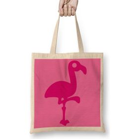 Baskı Dükkanı Pembe Yavru Flamingo Bez Kadın Günlük Çanta
