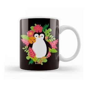 Baskı Dükkanı Penguin Hawaii Vacation Aloha Hibiscus Ocean Summer Island Kupa