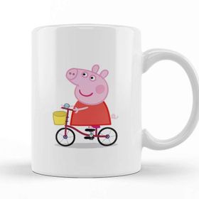 Baskı Dükkanı Peppa Pig Bir Bisiklette Peppa Pig Kupa