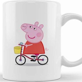 Baskı Dükkanı Peppa Pig Bir Bisiklette Peppa Pig Kupa