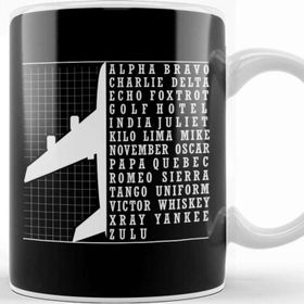 Baskı Dükkanı Phonetic Alphabet Airplane Pilot Flying Aviation Kupa