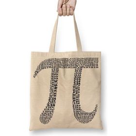 Baskı Dükkanı Pi Sayisi Mathematica Matematik Özel Tasarim Pi Günü Bez Uzun Saplı Krem Rengi Çanta
