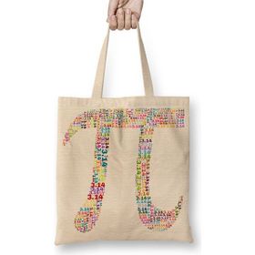 Baskı Dükkanı Pi Sayisi Mathematica Matematik Özel Tasarim Pi Günü Bez Uzun Saplı Krem Rengi Çanta