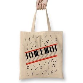 Baskı Dükkanı Piano Piyano Müzik Notaları Bez Çanta