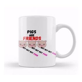 Baskı Dükkanı Pigs Are Friends Not Food Animal Rights Pıgs Are Frıends Not Food Animal Rights Vegan Gift Sticker Kupa
