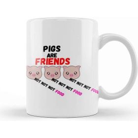 Baskı Dükkanı Pigs Are Friends Not Food Animal Rights Pıgs Are Frıends Not Food Animal Rights Vegan Gift Sticker Kupa