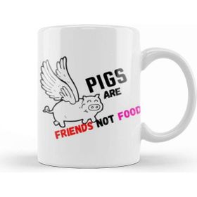 Baskı Dükkanı Pigs Are Friends Not Food Animal Rights Pıgs Are Frıends Not Food Animal Rights Vegan Gift Sticker Kupa