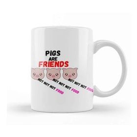 Baskı Dükkanı Pigs Are Friends Not Food Animal Rights Pıgs Are Frıends Not Food Animal Rights Vegan Gift Sticker Kupa