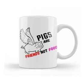 Baskı Dükkanı Pigs Are Friends Not Food Animal Rights Pıgs Are Frıends Not Food Animal Rights Vegan Gift Sticker Kupa