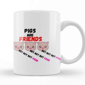 Baskı Dükkanı Pigs Are Friends Not Food Animal Rights Pıgs Are Frıends Not Food Animal Rights Vegan Gift Sticker Kupa