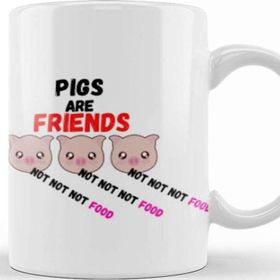 Baskı Dükkanı Pigs Are Friends Not Food Animal Rights Pıgs Are Frıends Not Food Animal Rights Vegan Gift Sticker Kupa